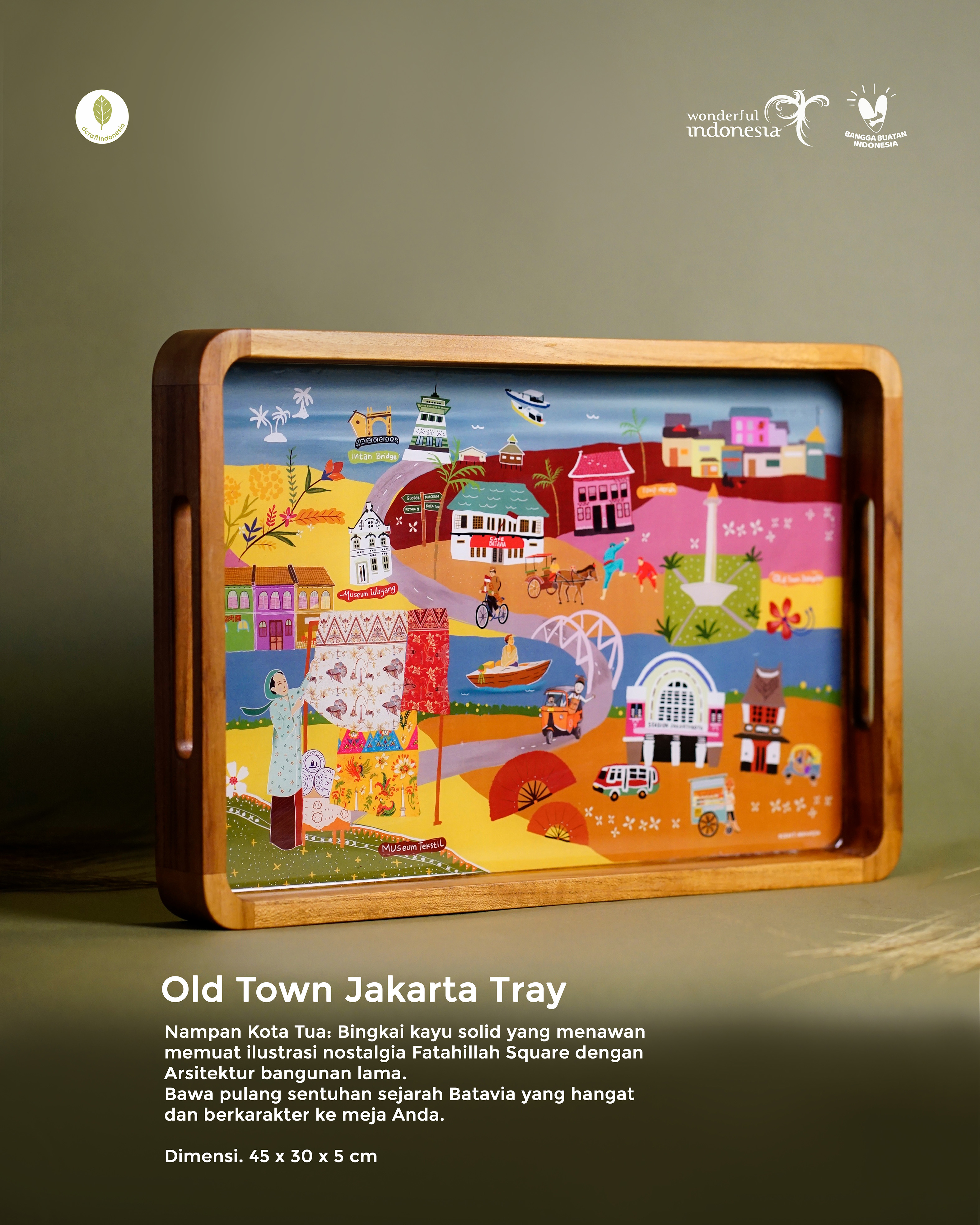 Wooden Tray Large - Old Town Jakarta