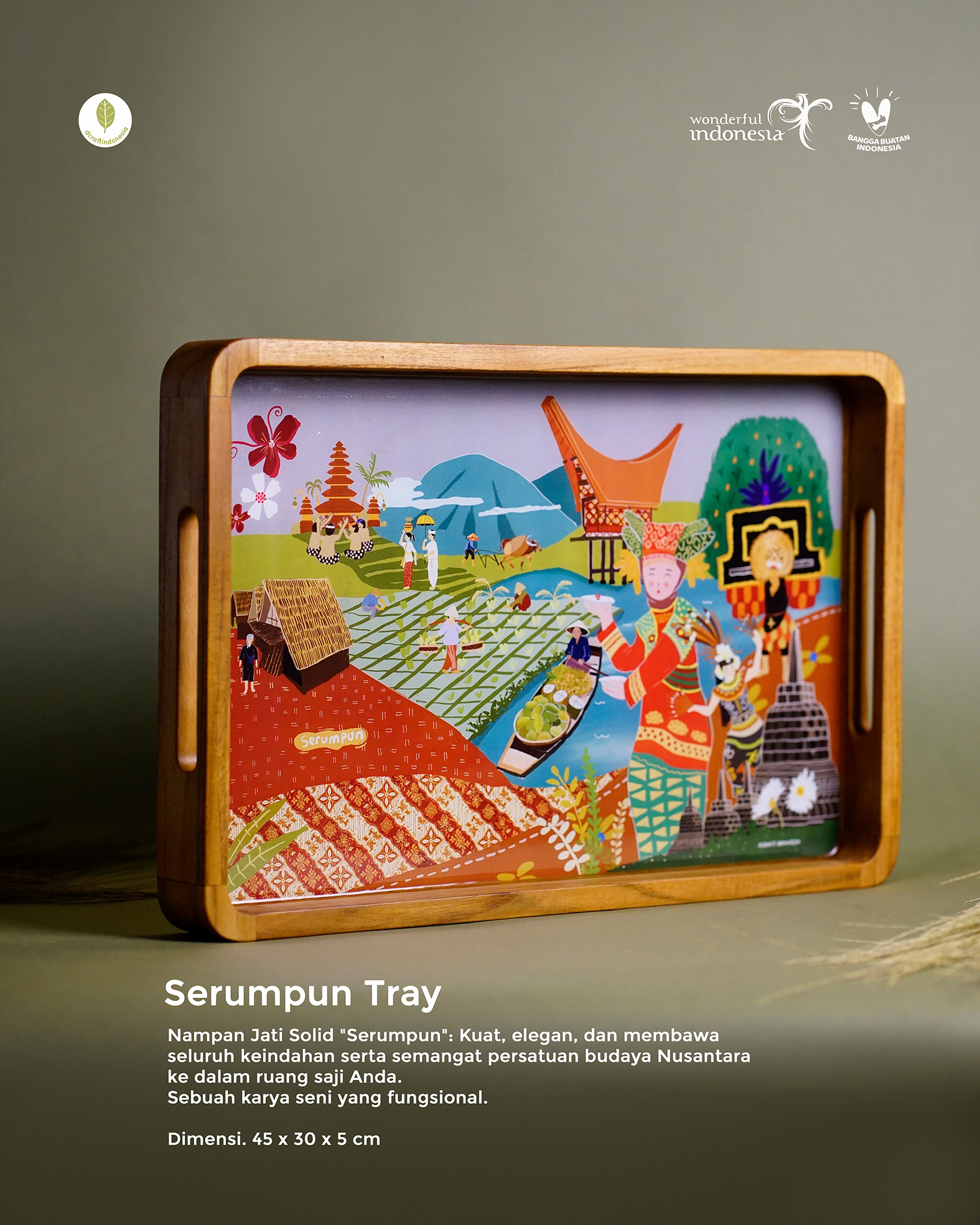Wooden Tray Large - Serumpun